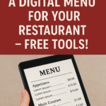 Free digital menu for restaurants created with Canva - easy online menu maker