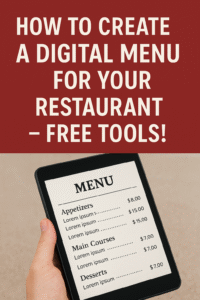 Free digital menu for restaurants created with Canva - easy online menu maker