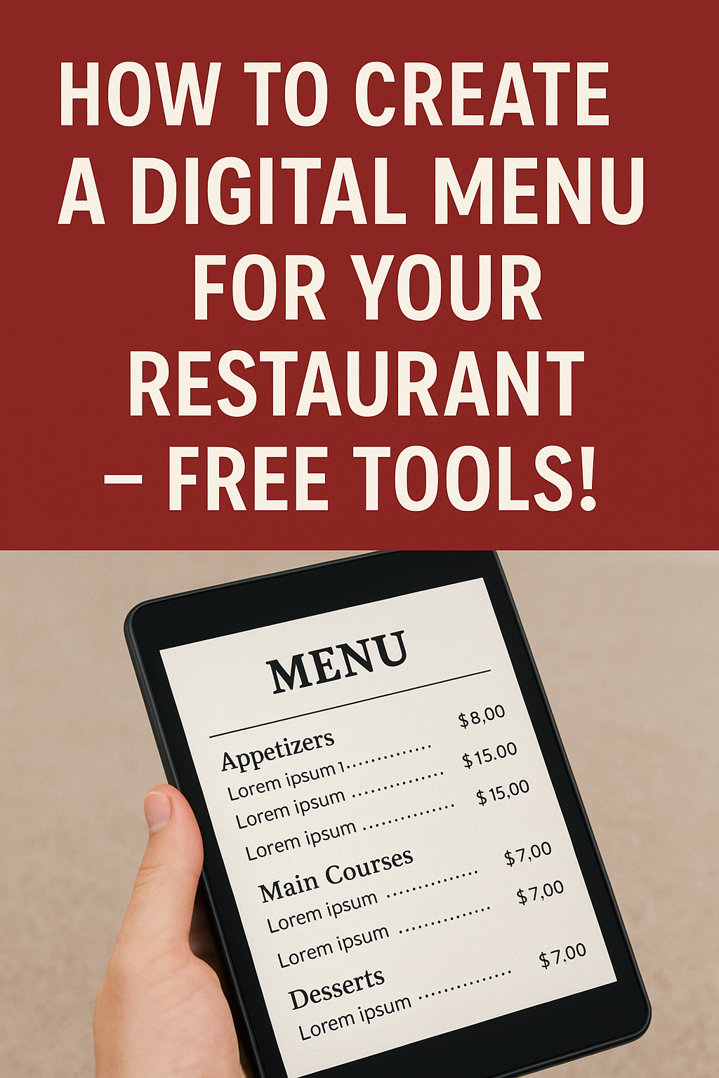 Free digital menu for restaurants created with Canva - easy online menu maker